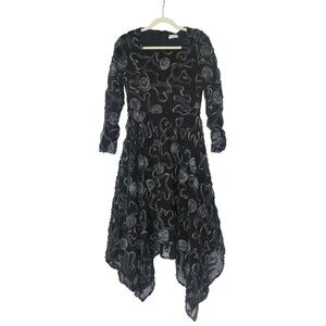 Dries Van Noten 3D floral appliqué handkerchief dress